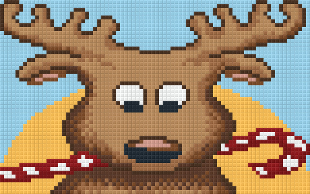 Reindeer Two [2] Baseplate PixelHobby Mini-mosaic Art Kit image 0